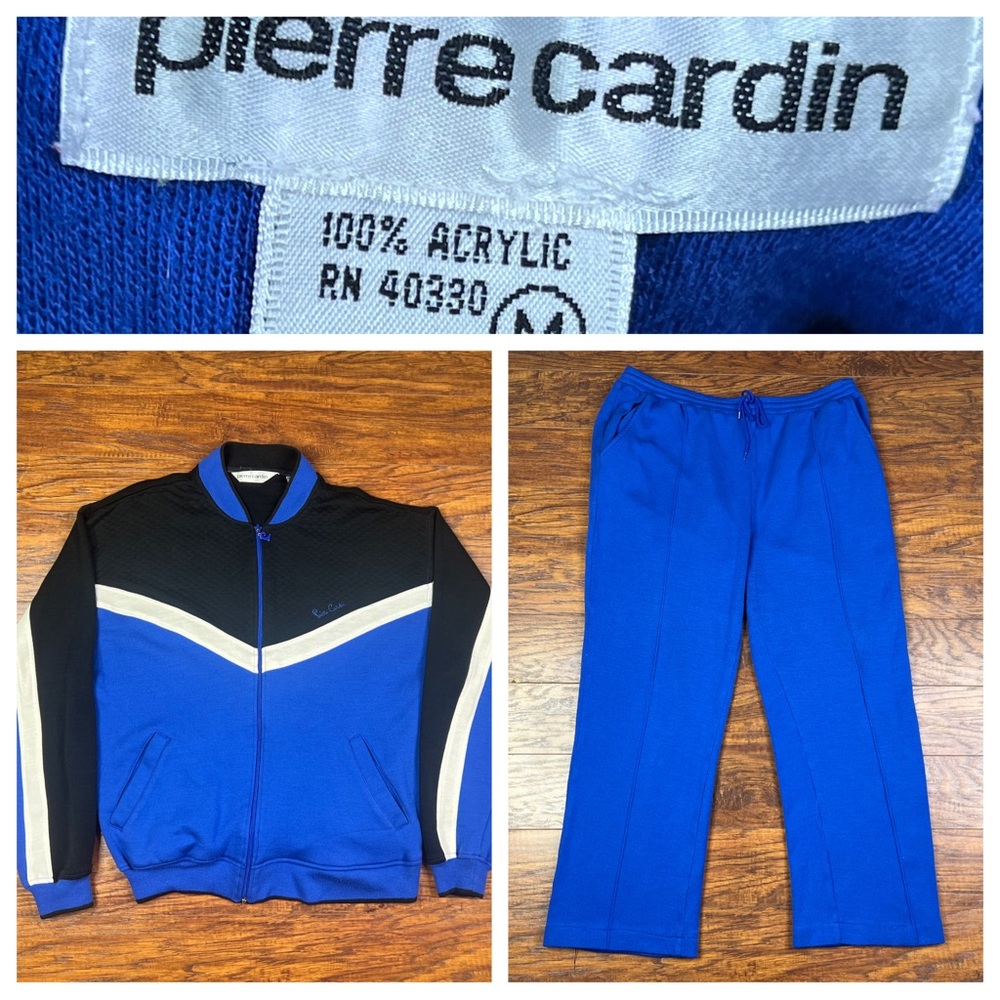 Pierre Cardin vintage acrylic track suit color block sweatsuit